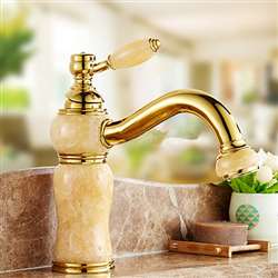 Arsizio Marble Bathroom Single Handle Gold Basin Mixer Tap Faucet