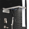 Paris Brushed Nickel Waterfall Rain Shower Head Tub Spout With Hand Shower Mixer Clear