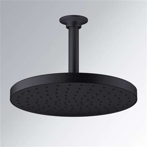 Fontana Creteil Round Rain Shower Head with MasterClean Spray Face in Matte Black Finish