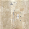 Perfect for Hotel Showers Brushed Finish Wall-Mount Shower System - Hand Held Shower and Body Massage shower Jets