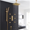 Luxury Hotel Showers Gold Square Ceiling Shower Head Set with 6 Shower Body Jets