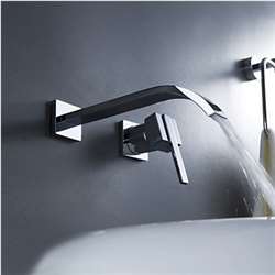 Melo 2Pcs Faucet Set Polished Chrome Bathroom Sink Mixer Faucet
