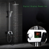 Digital Display Shower Faucet. Water Powered Digital Display Shower Set,No Need Battery.8 Inch Rain Shower Head Tub Mixer Faucet