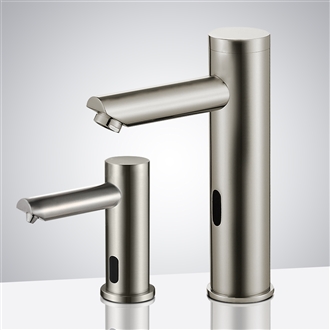 Solo Brushed Nickel Touchless Motion Activated Sink Faucet and Soap Dispenser
