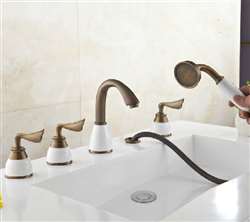 Luna-eLITE Bathtub Faucet in Antique Brass