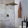 Hospitality Antique Brass Shower Set with LED options and several sizes