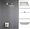 16" Big Rainfall Shower Faucet Wall Mounted Nickel Brushed Shower Single Handle