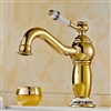 Rio Gold Sink Faucet with Ceramic Accents