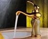 Sicily Luxury Hotel Style Gold Jade Bathroom Vessel Sink Faucet Single Handle Mixer Tap