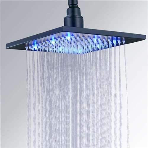 Fontana LED Colors Rain Shower Head Matte Black Finish