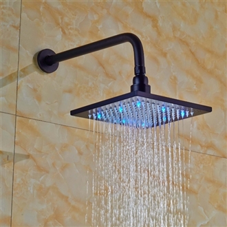 Fontana LED Colors Rain Luxury Hotel Shower Head Dark Oil Rubbed Bronze Finish