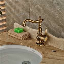 Loraine Countertop Antique Brass Faucet