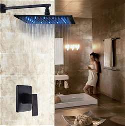Fontana Rivera 16" Dark Oil Rubbed Bronze LED Rain Best Hotel Showers