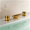 Waterfall Bathroom Hotel Bathtub Gold Finish Dual Handle Hospitality Bathroom Faucet