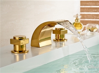 Vienna Double Handle Gold Bathtub Faucet