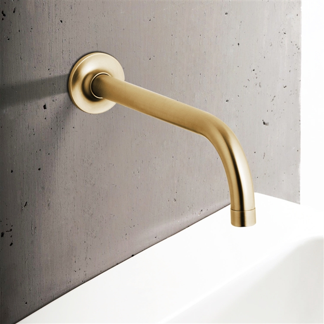 Fontana Brushed Gold Wall Mount Commercial Bathroom Touchless Faucet With Insight Infrared Technology
