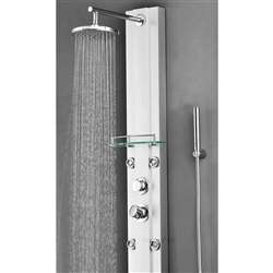 Nanaimo Aluminium Rain Fall Shower Panel Set with Massage System, Hand Shower & Faucet