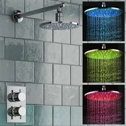 Fontana Round LED Thermostatic Mixer Shower Set