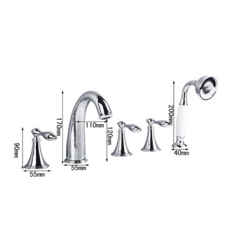 Boeotia Countertop Bathtub Faucet with Handheld Shower and Mixer