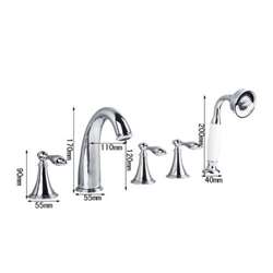 Boeotia Countertop Bathtub Faucet with Handheld Shower and Mixer
