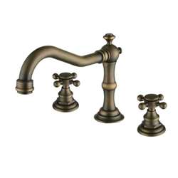 Bianca Antique Brass Dual Handled Bathroom Sink Faucet