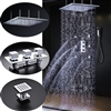 Sicily 40" - 40" Large Chrome LED Rain Shower Head with Body Jets & Handheld Shower System