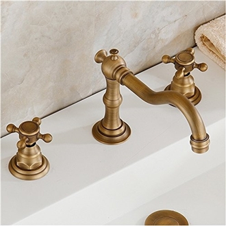 Eulma Countertop Double Handled Bathroom Sink Faucet