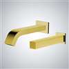 Fontana Contemporary Commercial Wall Mount Sensor Faucet and Soap Dispenser in Gold