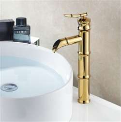 Novara Brass Delight Countertop Waterfall Gold Faucet