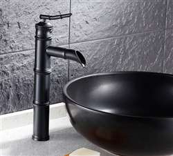 Grossetto Black Brass Waterfall Countertop Faucet