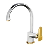 Poperinge Brass Countertop Chrome Gold Single Handle Kitchen Faucet