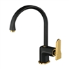 Poperinge Brass Countertop Black Single Handle Kitchen Faucet