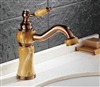 La Spezia Luxury Rose Gold Countertop Solid Brass and Marble Body Single Handle Bathroom Faucet