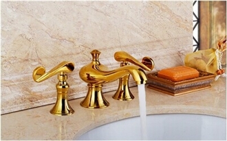 Massa Gold Countertop Brass Bathroom Hotel Faucet