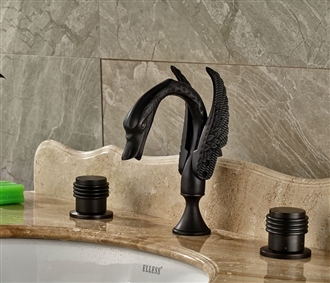Savona Oil Rubbed Bronze Dual Handle Swan Shaped Bathroom Hotel Faucet