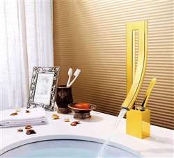 Romagna Luxurious Single Handle Gold Countertop Bathroom Faucet