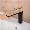 Bitonto Gold Polished Single Handle Long Reach Spout Black Painting Bathroom Faucet