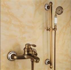 Leon Luxury Hotel Brass Antique Mixer Tap Single Handle Shower Faucet