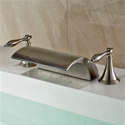 Athenian Double Handled Countertop Brushed Nickel Bathtub Faucet