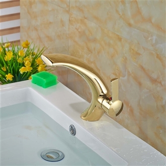 Marseille Bathroom Basin Faucet Mixer Tap Single Handle Hole Vanity Sink Faucet Golden Brass
