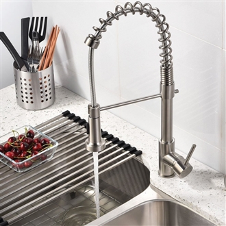 Quilmes Brushed Nickel Kitchen Sink Faucet with Pull Down Sprayer