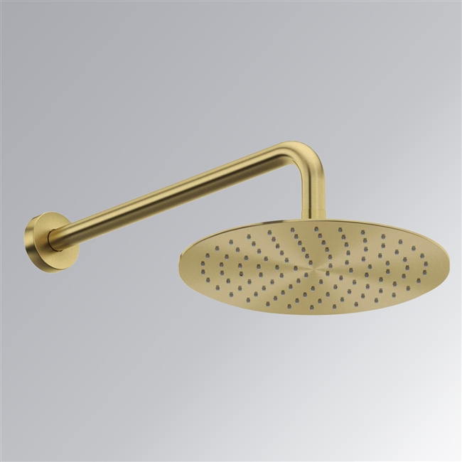 Fontana Luxury Design Hotel Gold Brass Wall Mounted Rainfall Shower Head Ultrathin