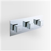 3 Dials 2 Ways Architectural Hotel Square Mixer Chrome Finish Brass Shower Valve Panel With Diverter Ceramic Plate Spool