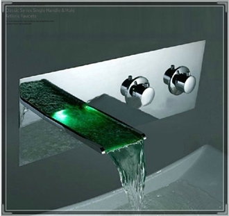 Rivera Wall Mount 3-pc LED Faucet Set