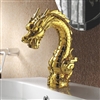 Umbria Water Dragon Countertop single Rotation Handle Gold Finish Dragon Head Style Bathroom Faucet Basin Water Mixer Tap