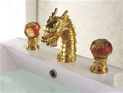 Leo Gold Dragon Faucet Deck Mount Bathtub Faucet