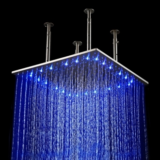 Fontana 40" Color Changing LED Rain Shower Head Solid Brass