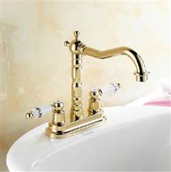 Bilbao Gold Double Ceramic Handle Mixer Faucet