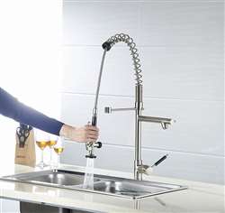 Grecia Countertop Single Handle Kitchen Sink Faucet with Pull Down Sprayer