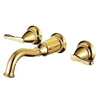 Ionia Gold Finish Bathroom Sink Faucet with Hot and Cold Water Mixer